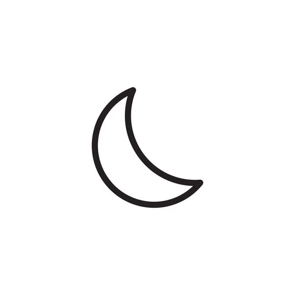 Crescent Maan Avond Nacht Lijn Kunst Voor Apps Websites Nachtmodus — Stockvector