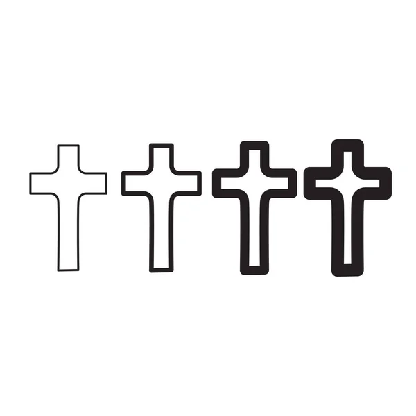 Christliches Kreuz Symbol Flachem Design Vektorillustration Abstraktes Lineares Christliches Kreuz — Stockvektor