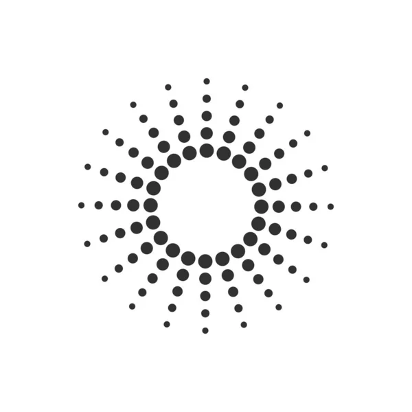 点線の円要素丸型のロゴテンプレートです ストックベクトルイラスト分離 — ストックベクタ