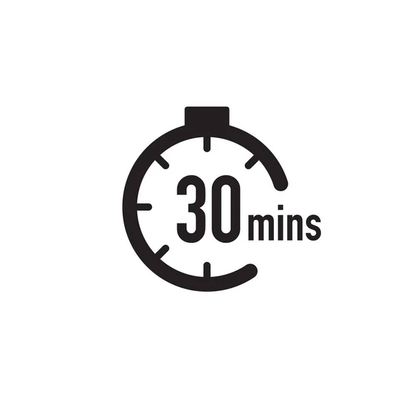 Yarım Saat Kronometre Veya Geri Sayım Simgesi Zaman Ölçüsü Kronometr — Stok Vektör