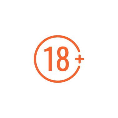 18 yaş altı yasaklama işareti, sadece yetişkinler, Stock Vector illüstrasyonu izole edilmiş