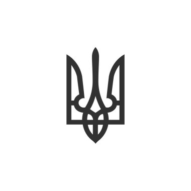 Ukrayna arması, ulusal mızrak sembolü. Stok Vektörü illüstrasyonu izole edildi