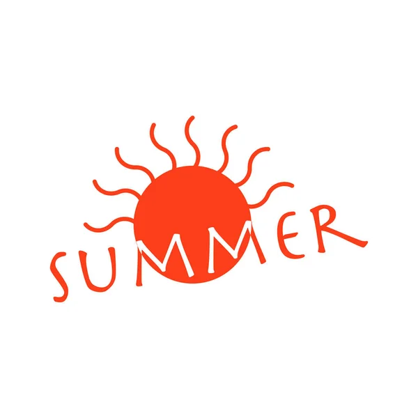 Flat Sun Icon Summer Word Summer Pictogram Sunlight Symbol Stock — Stock Vector