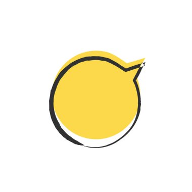 Grunge el çizimi konuşma balonu çerçevesi, blog simgesi. Blog tasarımı, sohbet, forum, sosyal ağ, iletişim kavramı. Stok Vektörü illüstrasyonu izole edildi