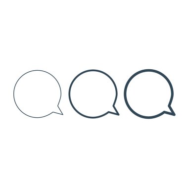 Doğrusal sohbet ya da Konuşma Baloncukları simgesi doğrusal tasarım. Web sitesi tasarımınız için iletişim sembolü, Stock Vektör illüstrasyonu izole edildi