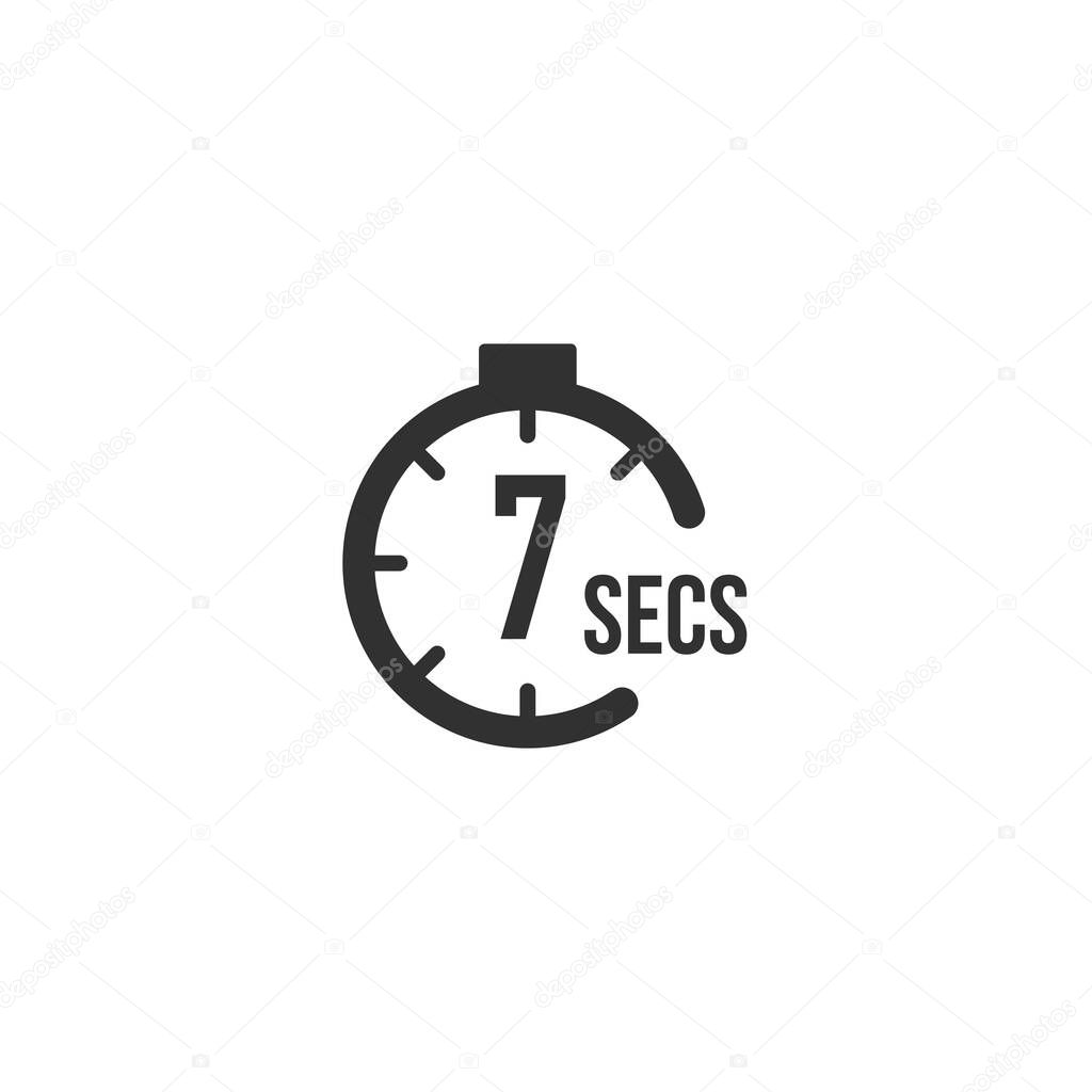7 seconds Countdown Timer icon set. time interval icons. Stopwatch and time measurement. Stock Vector illustration isolated