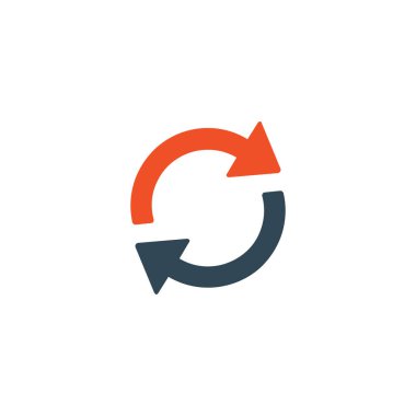 Oklar daire simgesini yenile, döngü, döngü kavşak işareti. Stok Vektörü illüstrasyonu izole edildi