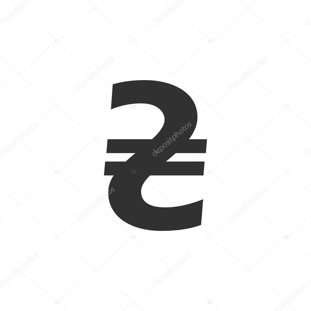 Ukrainian hryvnia money sign. Currency symbol icon. Stock Vector illustration isolated