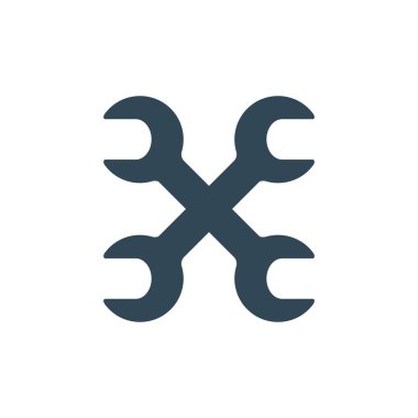 Tamir Tamiratı, Wrench Simgesi Tasarımı ile çakıştı. Tamir servisi. Hisse Vektörü illüstrasyonu beyaz arkaplanda izole edildi.