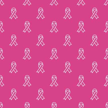 Pembe üzerine kusursuz farkındalık kurdeleleri. vektör illüstrasyonu