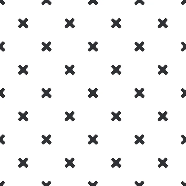 Naadloze geometrische monochrome kruis of letter x patroon, Stock vector illustratie — Stockvector