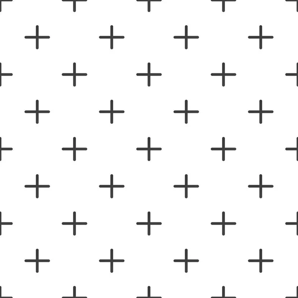 クロスまたはメタボールスタイルでプラスシームレス抽象的な幾何学的最小限のモノクロパターン オーナメントはギフト包装紙 パターンフィルに使用できます — ストックベクタ
