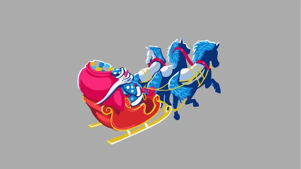 Noel Baba hediye kızak üzerinde bir çanta