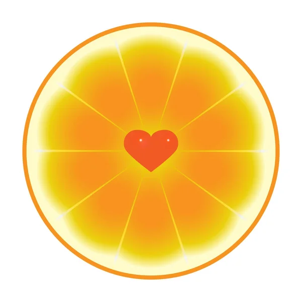 橙色与心 — 图库矢量图片