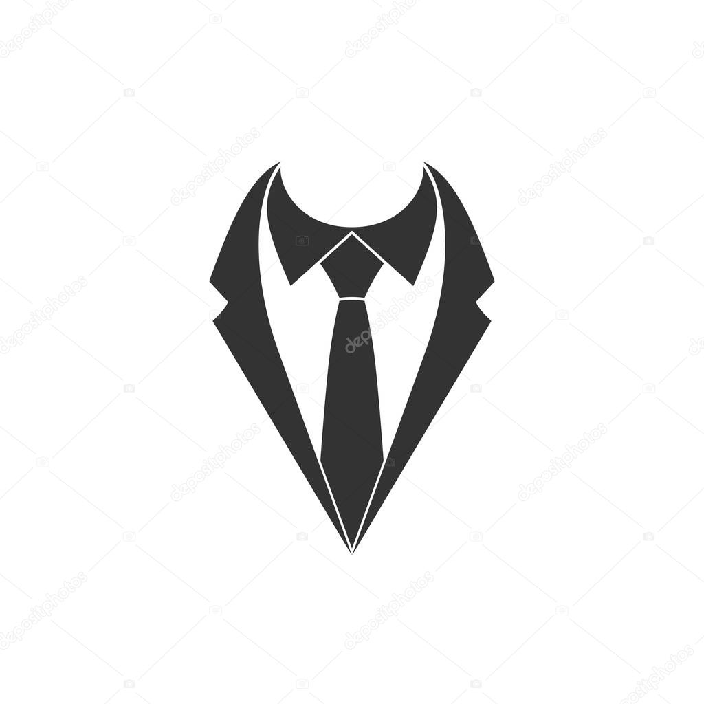 Businessman graphic icon. Necktie and suit sign isolated on white background. Vector illustration