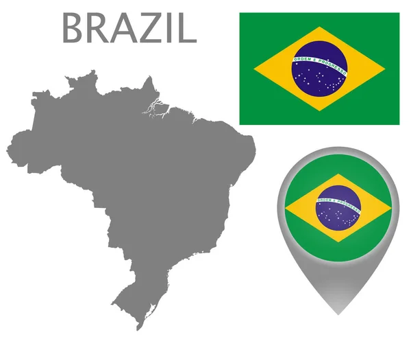 Brasil en blanco — Vector de stock