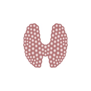 Tiroid grafik işareti. Tiroid bezi sembolü beyaz arka plan üzerinde izole. Vektör çizimi