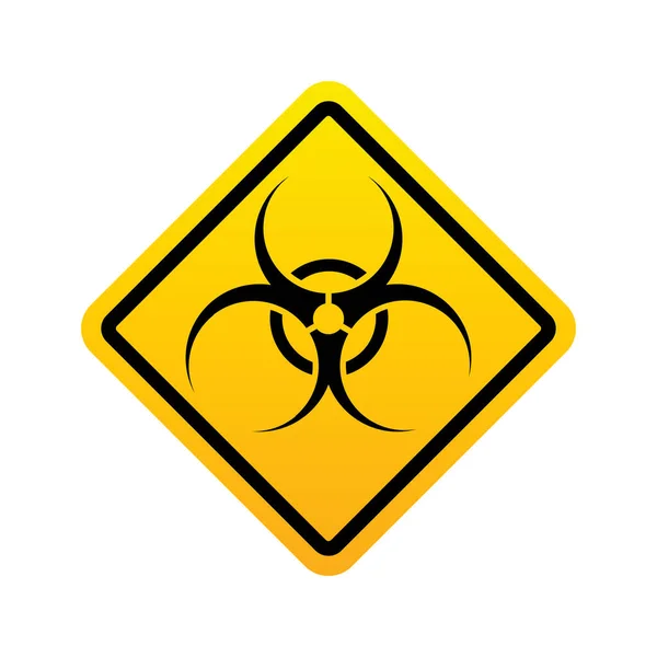 バイオハザード警告アイコン 白い背景に単離された生物危険黄色の標識 ベクターイラスト — ストックベクタ