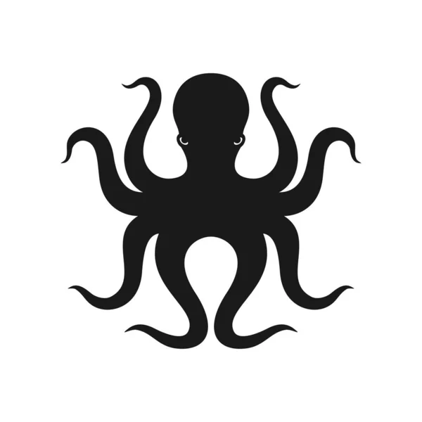 Grafická Ikona Octopus Chobotnicová Černá Značka Izolovaná Bílém Pozadí Symbol — Stockový vektor