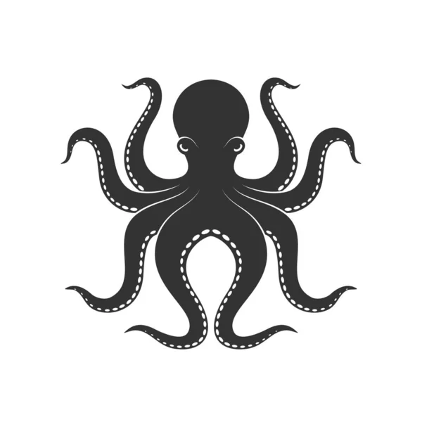 章鱼图形图标 在白色背景上孤立的章鱼标志 海洋生物的象征 矢量说明 — 图库矢量图片