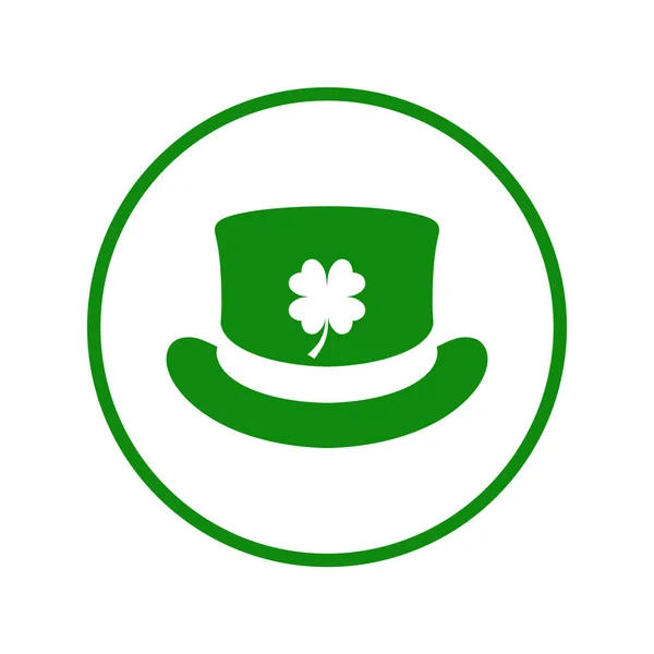 Top Hat Graphic Icon Green Top Hat Clover Sign Circle — Stock Vector