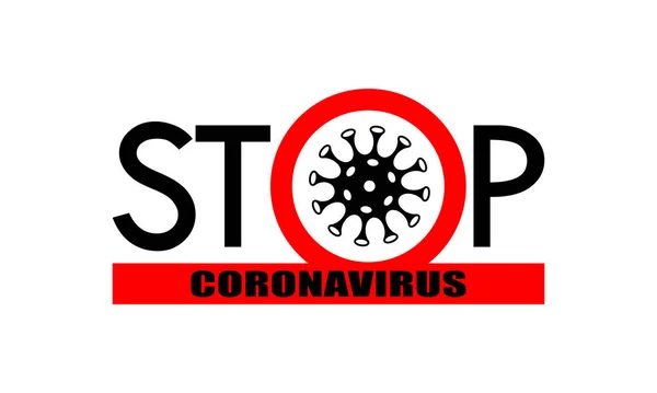 Σταμάτημα Εικονιδίου Γραφικών Ιών Σύμβολο Απαγορεύεται Coronavirus Προειδοποίηση Banner Σταματήσει — Διανυσματικό Αρχείο