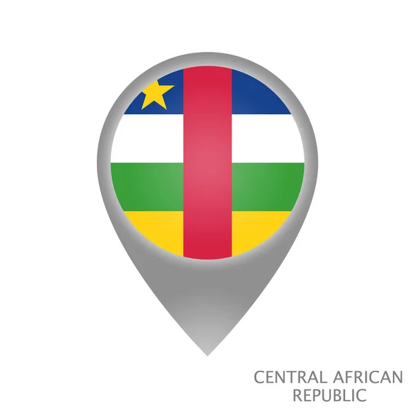 Puntero Mapa Con Bandera República Centroafricana Icono Puntero Colorido Para — Vector de stock