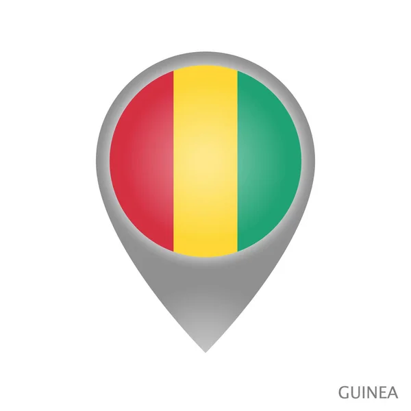 Mapa Puntero Con Bandera Guinea Icono Puntero Colorido Para Mapa — Vector de stock