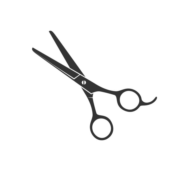 Scissors graphic icon. Shears for hair cutting sign isolated on white background. Barber symbol. Vector illustration
