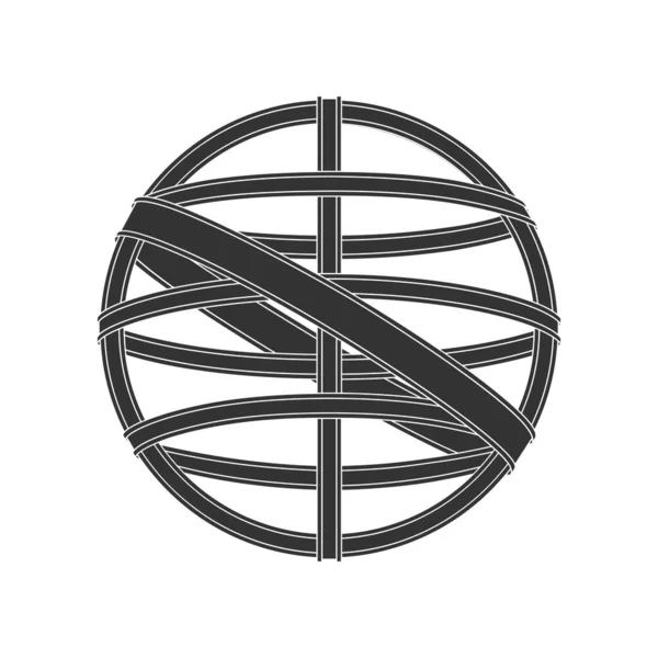 Armilláris Gömb Grafikus Ikon Elszigetelt Fehér Háttérrel Szimbólum Vintage Navigációs — Stock Vector