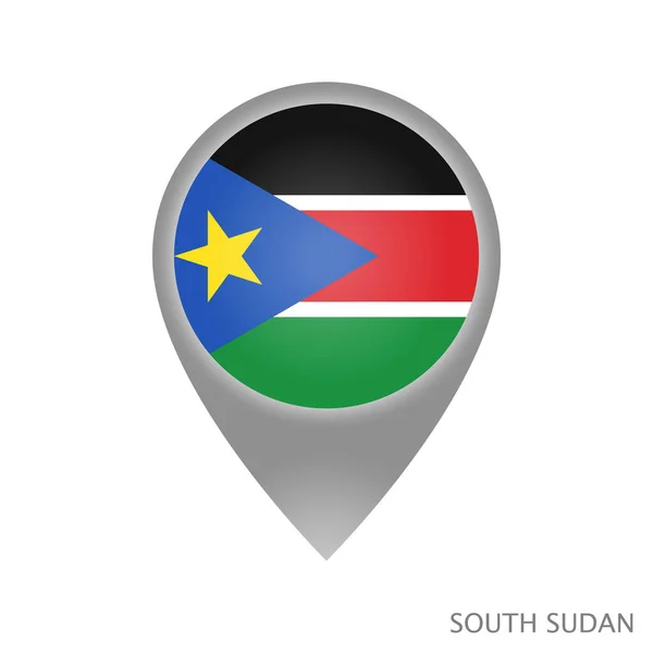 Puntero Mapa Con Bandera Sudán Del Sur Icono Puntero Colorido — Vector de stock
