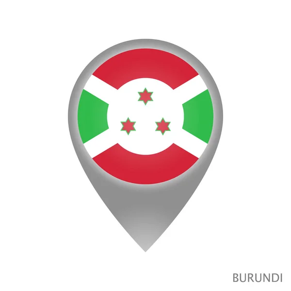 Ukazatel Mapy Vlajkou Burundi Barevná Ikona Ukazatele Mapy Vektorová Ilustrace — Stockový vektor
