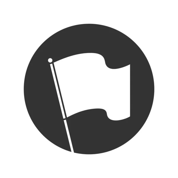 Flagga Grafisk Ikon Flagga Platt Skylt Cirkeln Isolerad Vit Bakgrund — Stock vektor