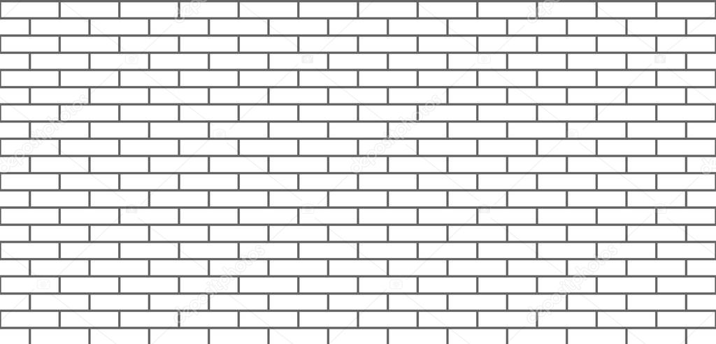 Brick wall texture. Seamless graphics background white wall. Design template. Vector illustration