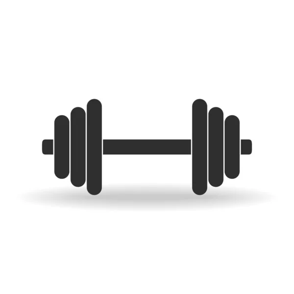 Dumbbell Grafisch Icoon Dumbbell Teken Geïsoleerd Witte Achtergrond Gym Symbool — Stockvector