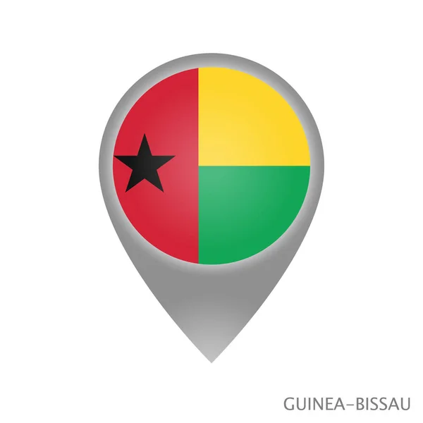 Puntero Mapa Con Bandera Guinea Bissau Icono Puntero Colorido Para — Vector de stock