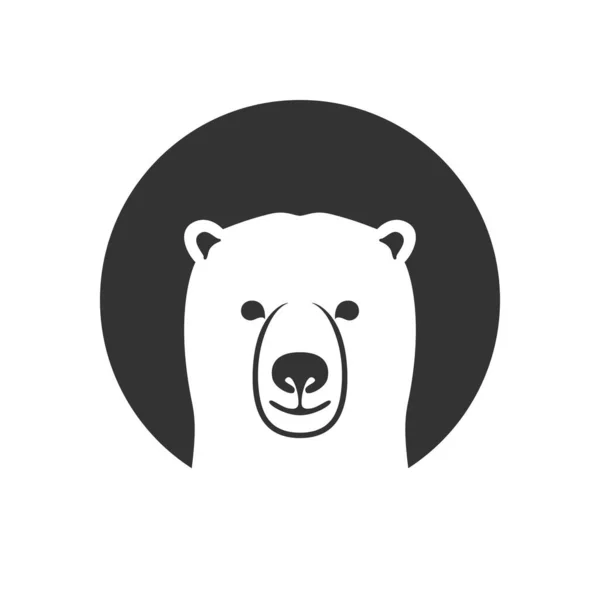 Icona Grafica Dell Orso Polare Segno Testa Dell Orso Artico — Vettoriale Stock