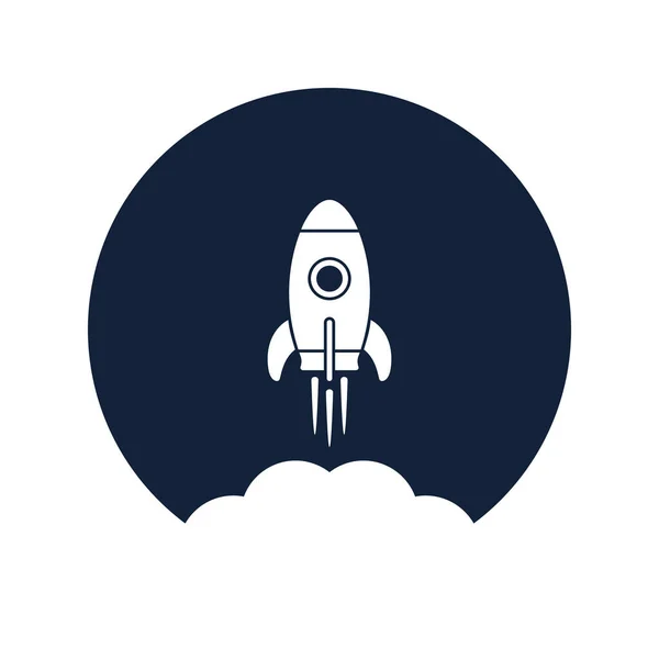 Ракетна Графічна Іконка Знак Запуску Космічного Корабля Символ Космічного Корабля — стоковий вектор