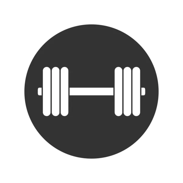 Hantel Grafisk Ikon Hanteltecken Cirkeln Isolerad Vit Bakgrund Gym Symbol — Stock vektor