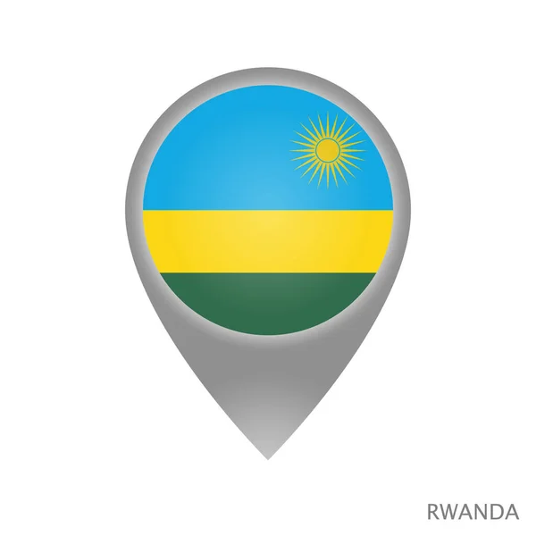 Puntero Mapa Con Bandera Ruanda Icono Puntero Colorido Para Mapa — Vector de stock
