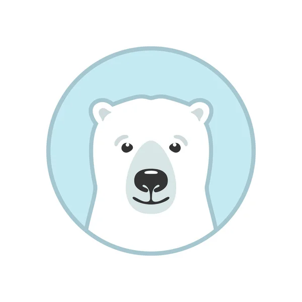 Icona Grafica Dell Orso Polare Segno Testa Dell Orso Artico — Vettoriale Stock