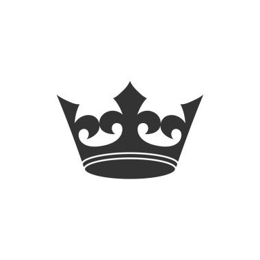 Crown grafik ikonu. Beyaz arka planda izole edilmiş Corona işareti. Kraliyet sembolü. Vektör illüstrasyonu