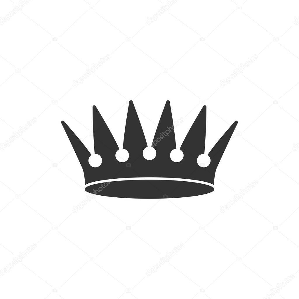 Crown graphic icon. Corona sign isolated on white background. Royal symbol. Vector illustration