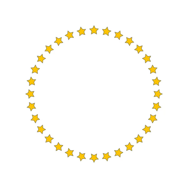 Frame Stars Stars Circle Graphic Background Frame Isolated White Background — Stock Vector