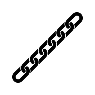  Zincir linkleri grafik simgesi. Zincir halkaları basit işareti beyaz arkaplanda izole edildi. Vektör illüstrasyonu