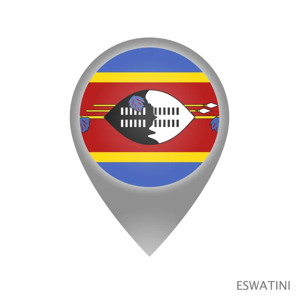 Puntero Mapa Con Bandera Eswatini Icono Puntero Colorido Para Mapa — Vector de stock