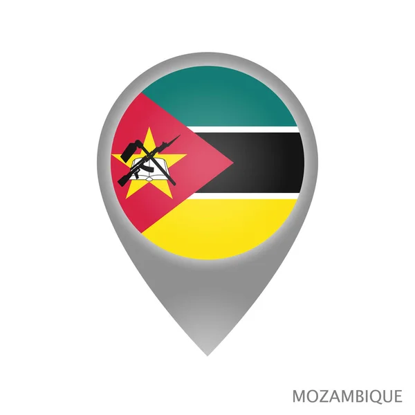 Puntero Mapa Con Bandera Mozambique Icono Puntero Colorido Para Mapa — Vector de stock