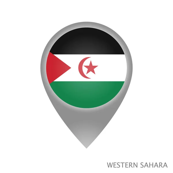 Ukazatel Mapy Vlajkou Saharské Arabské Demokratické Republiky Barevná Ikona Ukazatele — Stockový vektor