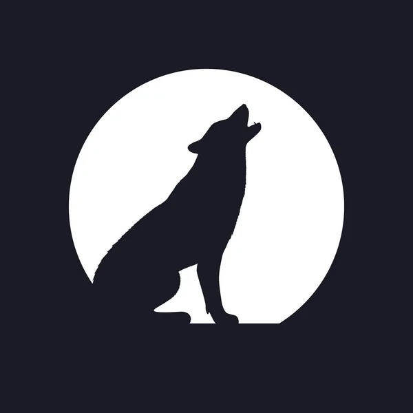 Icono Gráfico Wolf Lobo Aulla Signo Luna Aislado Sobre Fondo — Archivo Imágenes Vectoriales