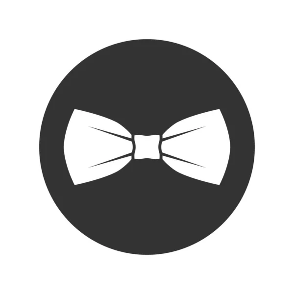 领结图形图标 在白色背景上隔绝的圆圈中的弓形领带标志 矢量说明 — 图库矢量图片